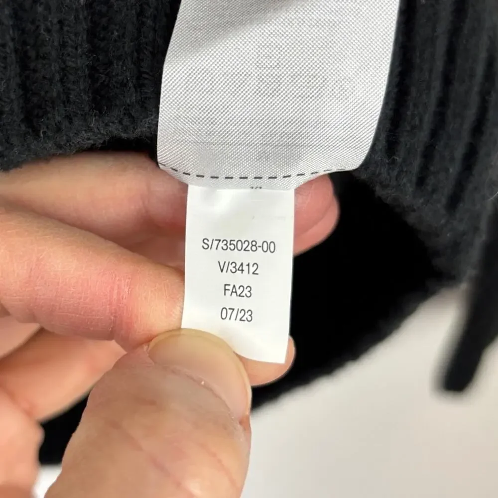 Banana Republic Black Waffle Popover Sweater Shawl Collar Men Medium 735028